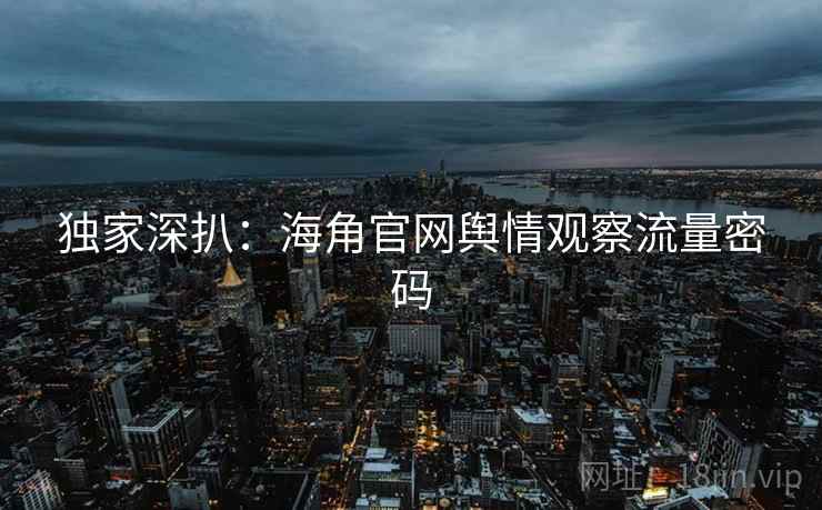 独家深扒：海角官网舆情观察流量密码