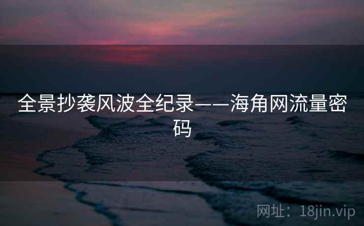 全景抄袭风波全纪录——海角网流量密码